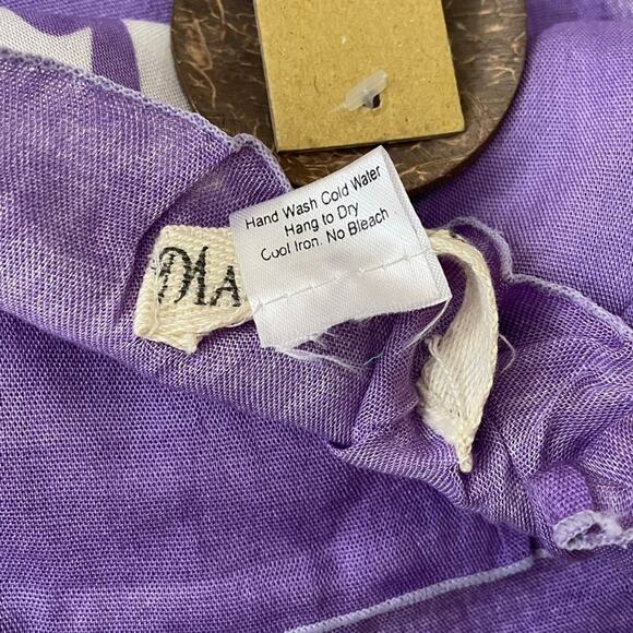 Mango Republic Large Purple/White Print Scarf / Beach Cover Up / Wrap - Picture 5 of 9